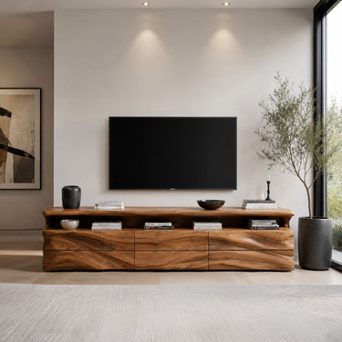 Modern TV Console With Shelf And Drawers For Living Room