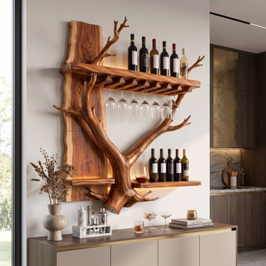 Artistic Branch Wine Shelf For Home Lounge