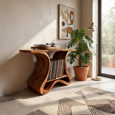 Organic Modern Vinyl Stand For Living Room