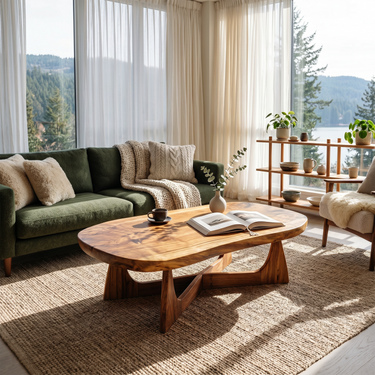 Nordic Wood Coffee Table For Cozy Lounge