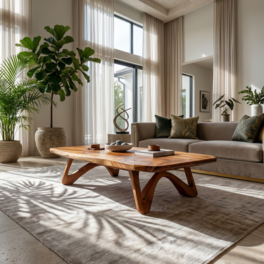 Minimalist Curved Coffee Table For Modern Home