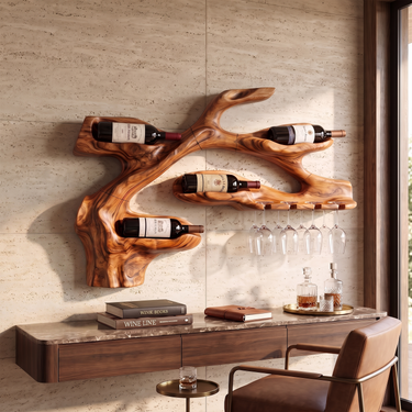 Organic Wall Wine Holder For Living Room