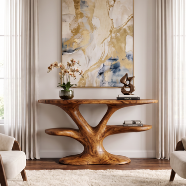 Biomorphic Console Table For Contemporary Living Room