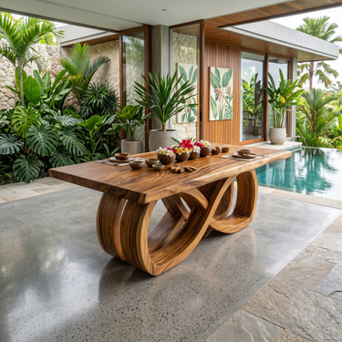 Resort Entertaining Table For Tropical Villa Patio