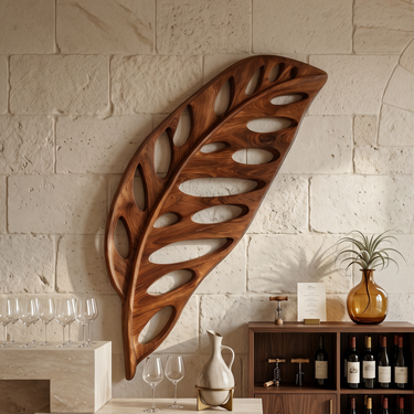 Resort Style Leaf Wall Shelf For Lounge Space