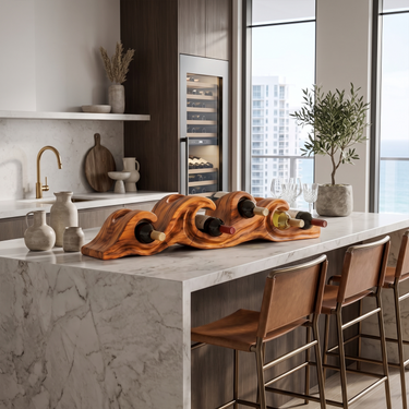 Wave Decorative Wine Rack For Kitchen Island