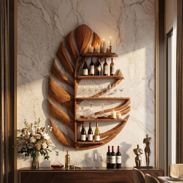 Modern Wall Wine Holder For Kitchen Dining Storage Nook