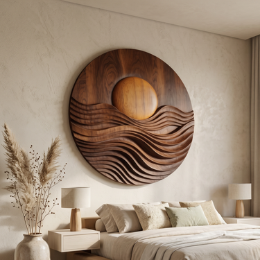Contemporary Wave Relief Wall Art For Bedroom