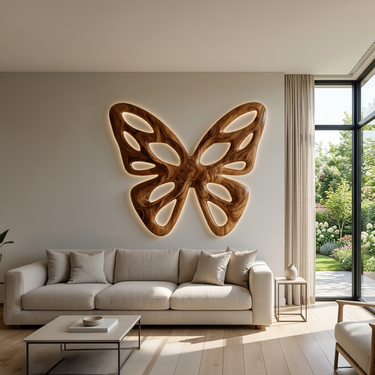 Elegant Abstract Butterfly Wooden Wall Art For Living Room Accent