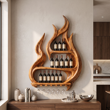 Flame Wine Display Shelf For Home Bar