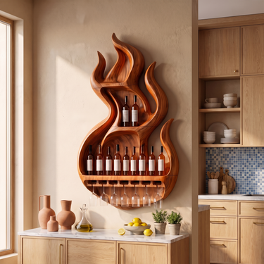 Flame Inspired Wine Holder For Home Bar