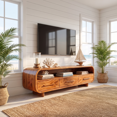 Coastal Modern TV Stand For Living Room