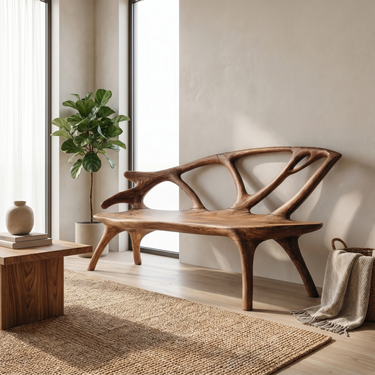 Organic Modern Seating Bench For Lounge