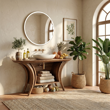 Mid Century Bathroom Vanity For Guest Bath