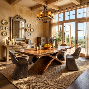 Contemporary Organic Edge Dining Table For Dining Interior