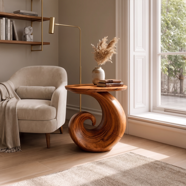 Curved Designer Side Table For Lounge Space