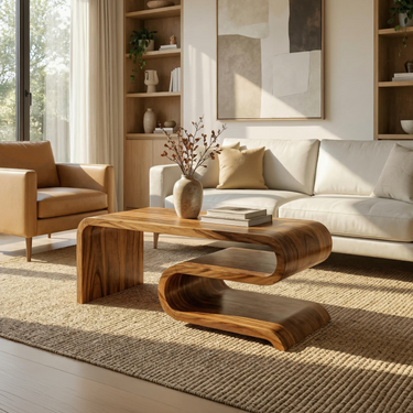 Modern Curved Coffee Table For Lounge