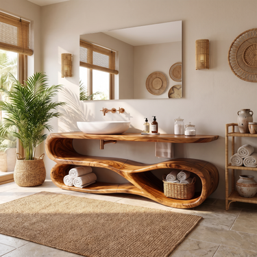 Minimalist Floating Wood Vanity For Bathroom