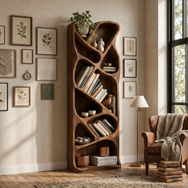 Mid Century Open Bookcase For Modern Interior