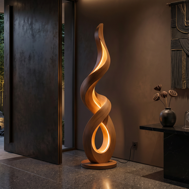 Mid Century Candle Flame Floor Lamp For Interior