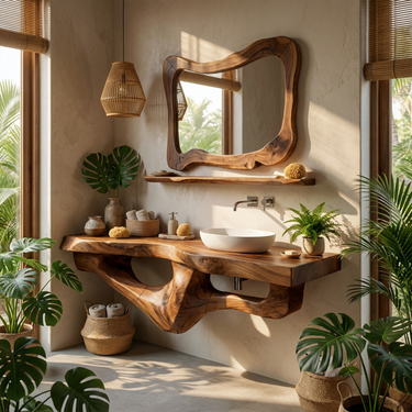 Mid Century Bathroom Vanity For Family Bath