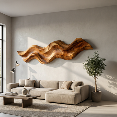 Organic Curved Wood Wall Art For Contemporary Home Decor