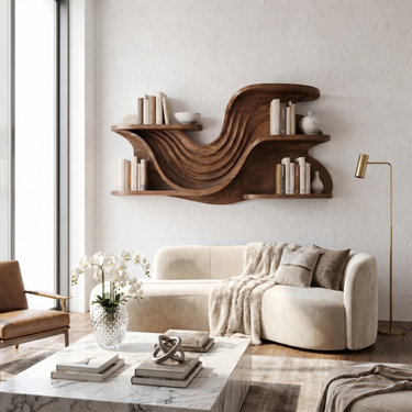 Contemporary Wall Bookshelf For Living Room