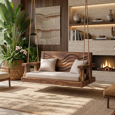 Modern Organic Crest Swing Open Concept Living Space