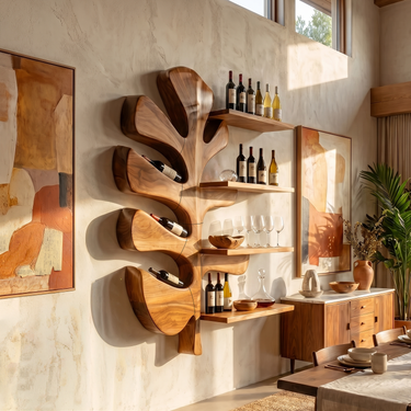Modern Wall Wine Rack For Dining Room Bottle Accent Storage