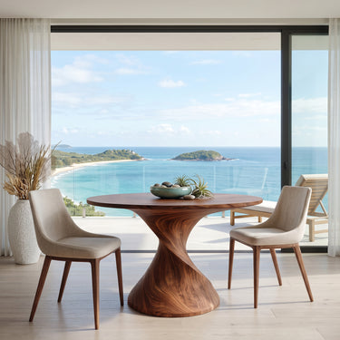 Organic Twisted Sculptural Dining Table For Breakfast Nook