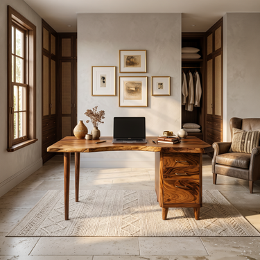 Urban Writing Desk With Drawer Storage For Apartment Office