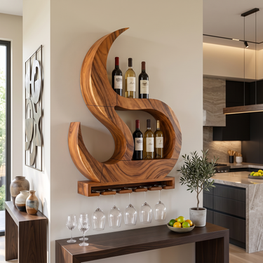 Artistic Wine Bottle Holder For Kitchen Bar