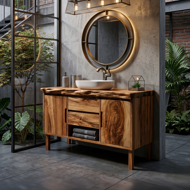 Modern Wood Bathroom Cabinet For Apartment Bath