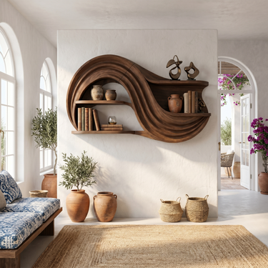 Sculptural Wall Shelf For Living Room