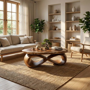 Rustic Accent Coffee Table Lounge Area