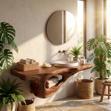 Rustic Bathroom Vanity For Powder Room