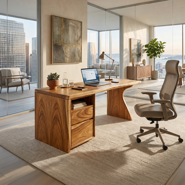 Contemporary Laptop Desk With Side Storage For City Apartment Office