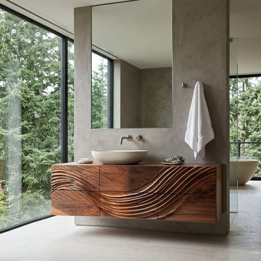 Modern Wave Floating Bathroom Vanity For Master Bathroom