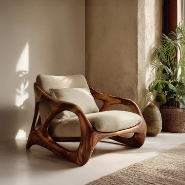 Luxury Frame Sculptural Armchair For Reading Nook