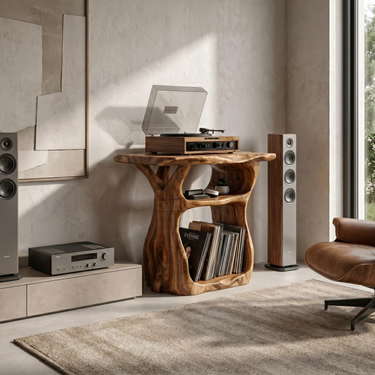 Sculptural Vinyl Record Stand For Lounge