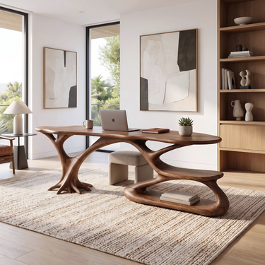 Artistic Tiered Shelf Computer Desk Living Room Office