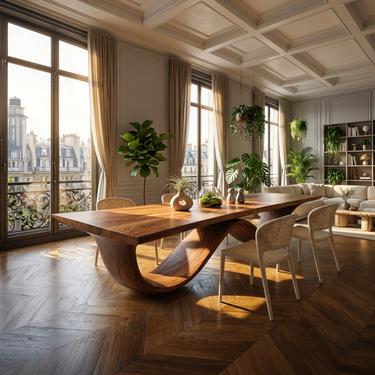 Minimalist Slab Dining Table For Compact Dining Area