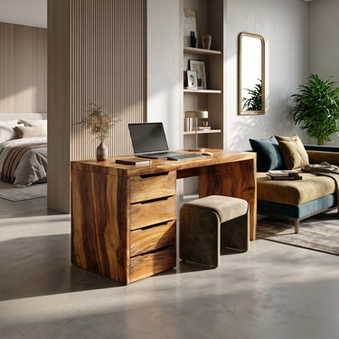 Minimalist Work Desk With Metal X Legs For Studio Room