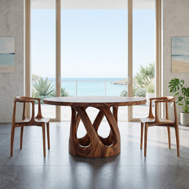 Contemporary Open Base Dining Table For Breakfast Nook
