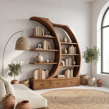 Organic Modern Bookshelf For Living Room