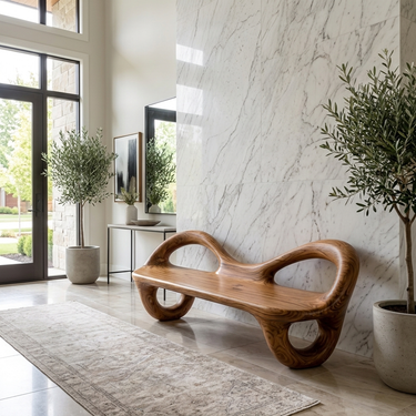 Organic Wooden Bench For Contemporary Home Decor