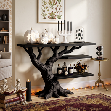 Mid Century Branchwork Sofa Table For Witchy Halloween Interior