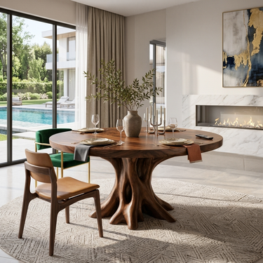 Modern Round Dining Table For Elegant Dining Room Design