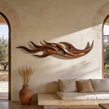 Modern Carved Wall Sculpture For Conversation Area Interior