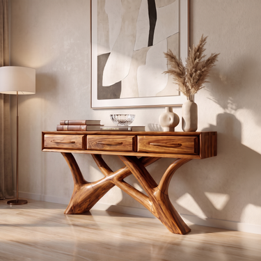 Branch Inspired Console Table For Elegant Hallway